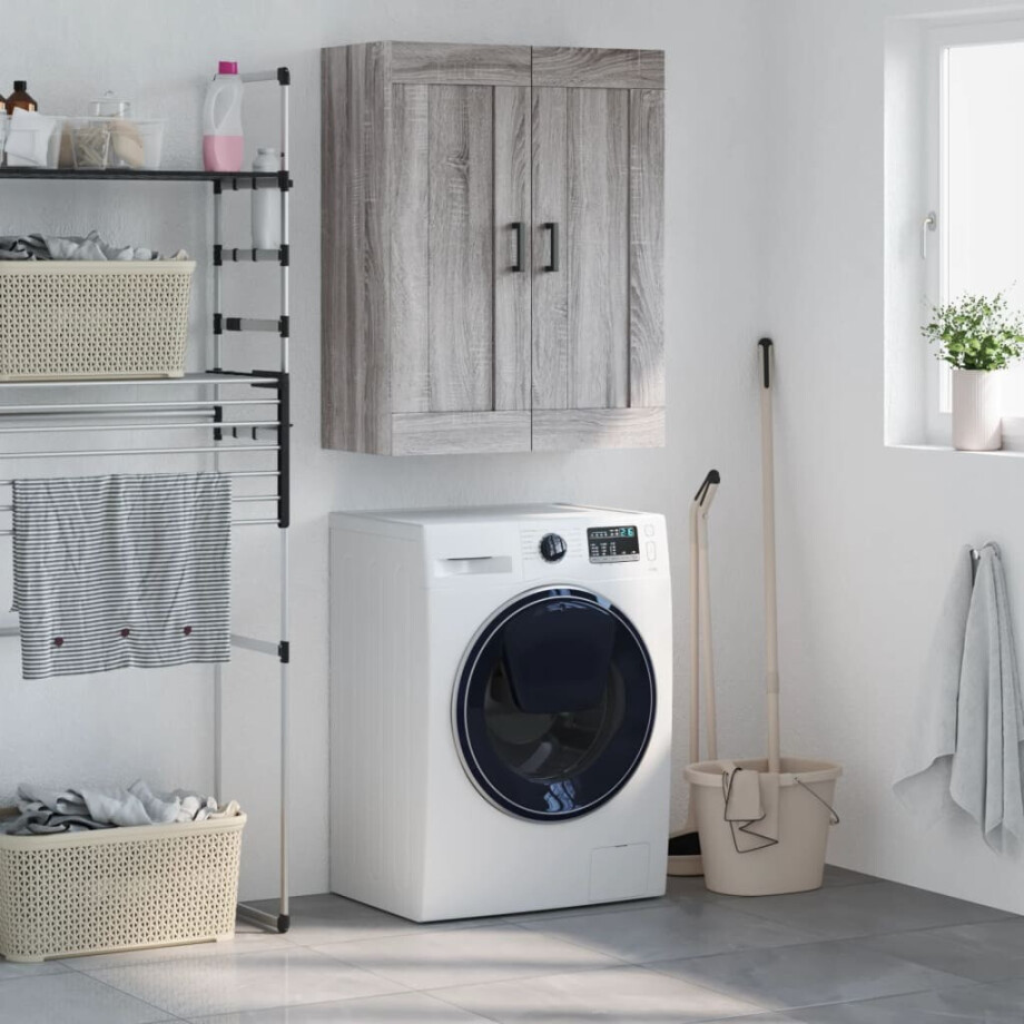 vidaXL Wandkast 69,5x34x90 cm bewerkt hout grijs sonoma eikenkleurig vidaXL Wandkast 69,5x34x90 cm bewerkt hout grijs sonoma eikenkleurig afbeelding 1