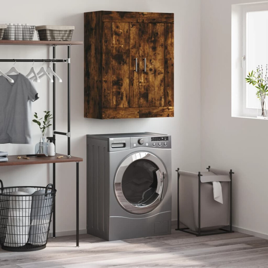 vidaXL Wandkast 69,5x34x90 cm bewerkt hout gerookt eikenkleurig afbeelding 1