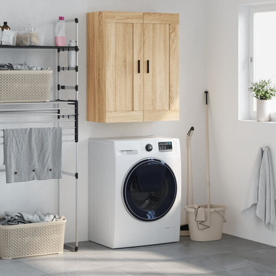 vidaXL Wandkast 69,5x34x90 cm bewerkt hout sonoma eikenkleurig afbeelding 1