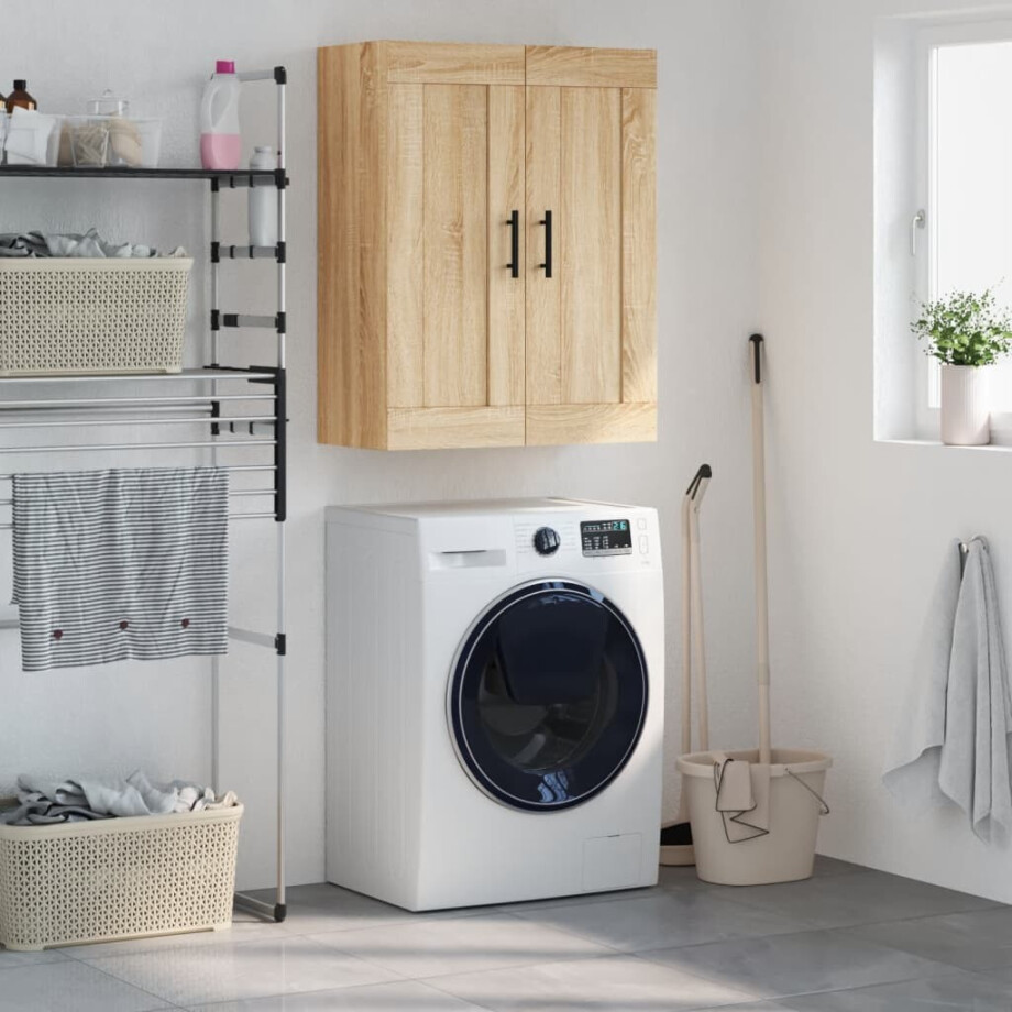 vidaXL Wandkast 69,5x34x90 cm bewerkt hout sonoma eikenkleurig afbeelding 1