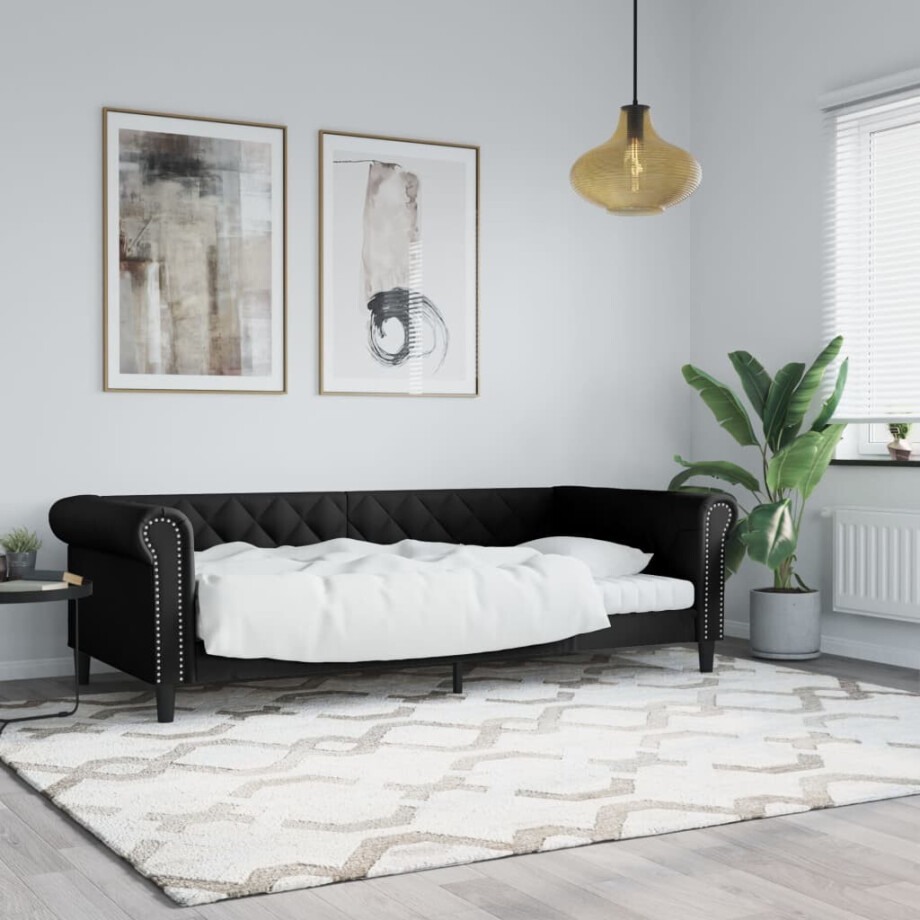 vidaXL Slaapbank 80x200 cm kunstleer zwart afbeelding 1