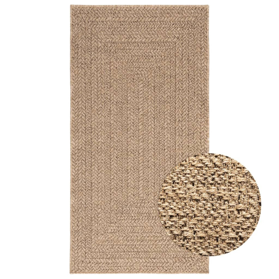 vidaXL Vloerkleed ZIZUR binnen en buiten 80x150 cm jute look afbeelding 1
