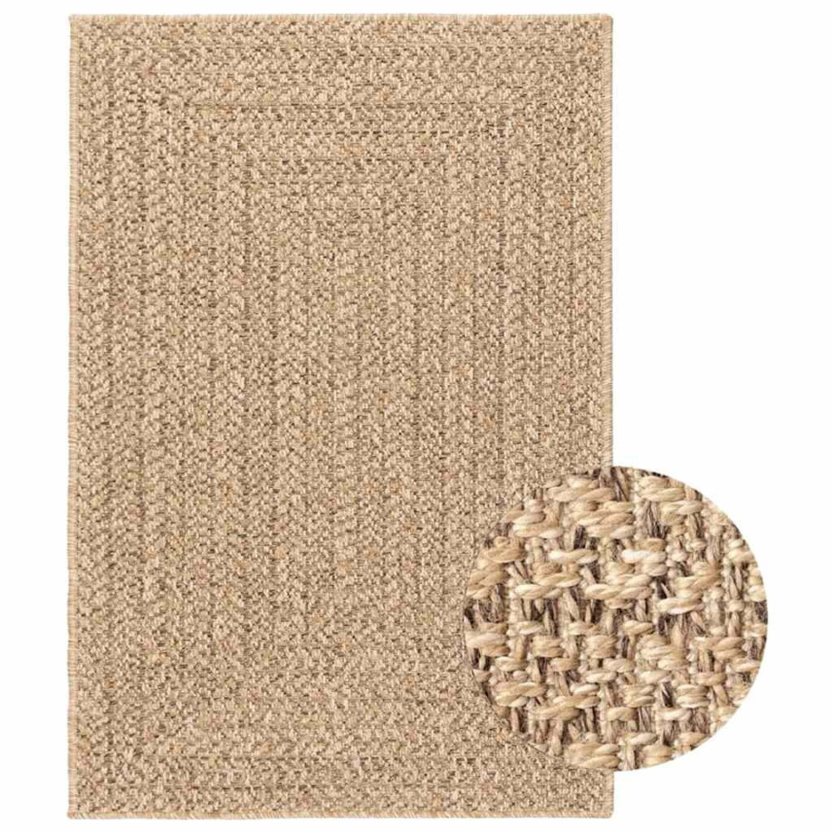 vidaXL Vloerkleed ZIZUR binnen en buiten 120x170 cm jute look afbeelding 1