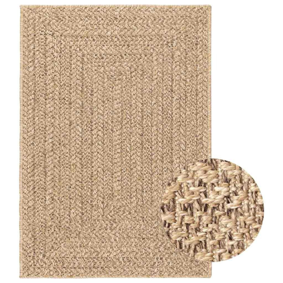 vidaXL Vloerkleed ZIZUR binnen en buiten 160x230 cm jute look afbeelding 1