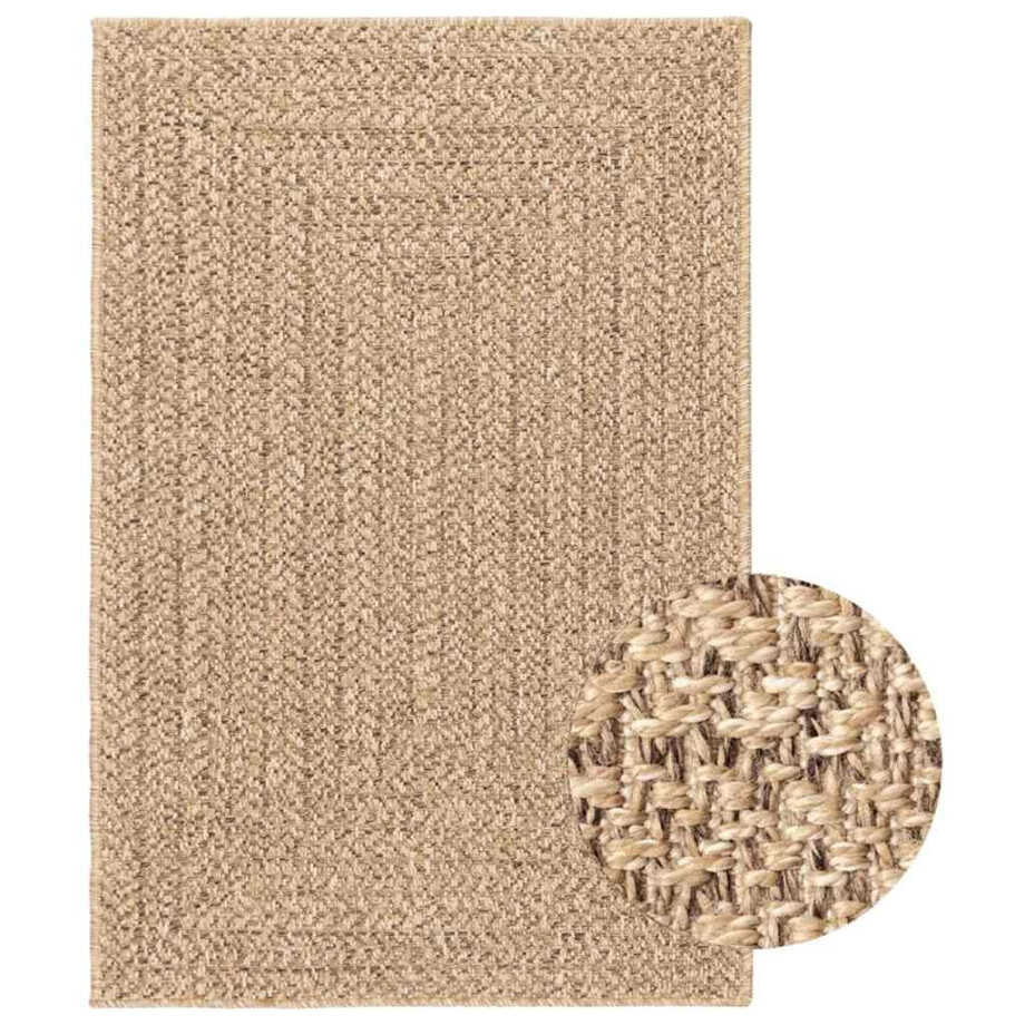 vidaXL Vloerkleed ZIZUR binnen en buiten 200x290 cm jute look afbeelding 1