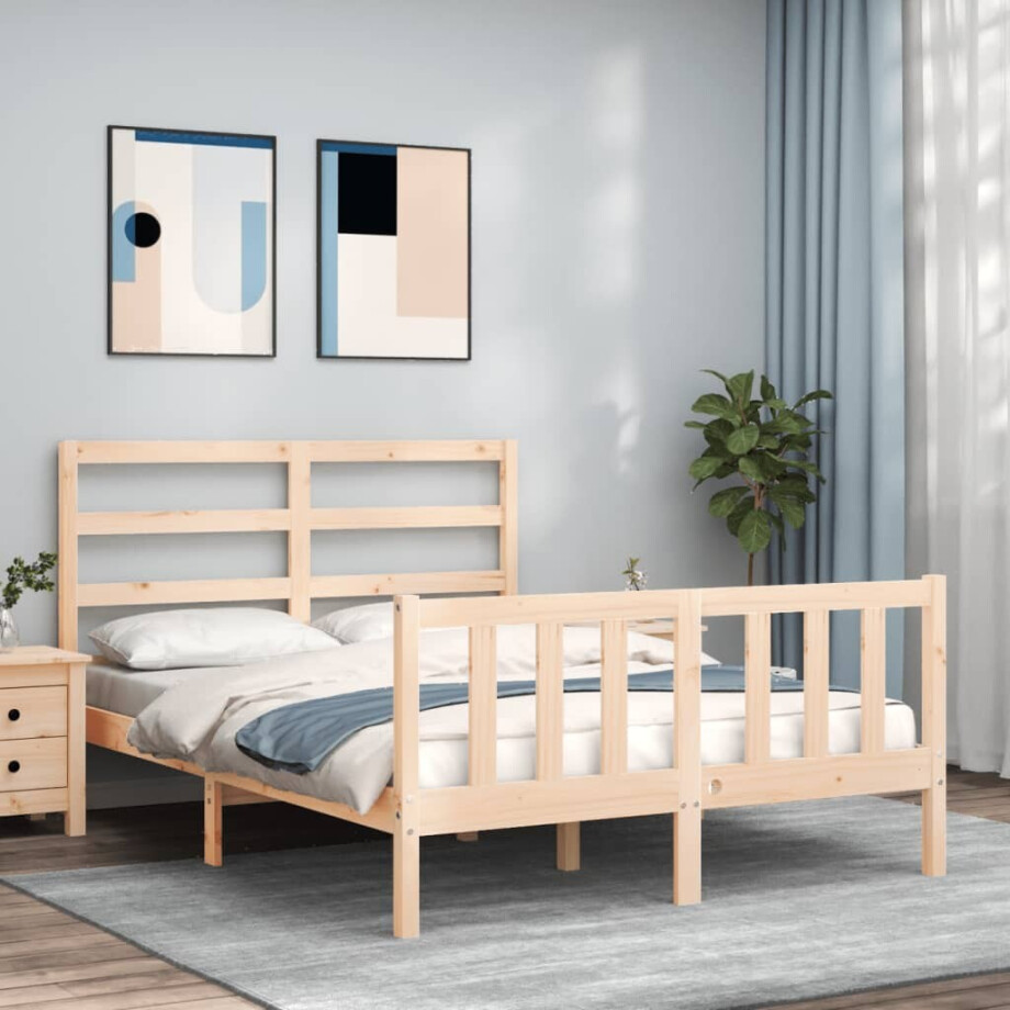 vidaXL Bedframe zonder matras massief grenenhout 120x200 cm vidaXL Bedframe zonder matras massief grenenhout 120x200 cm afbeelding 1