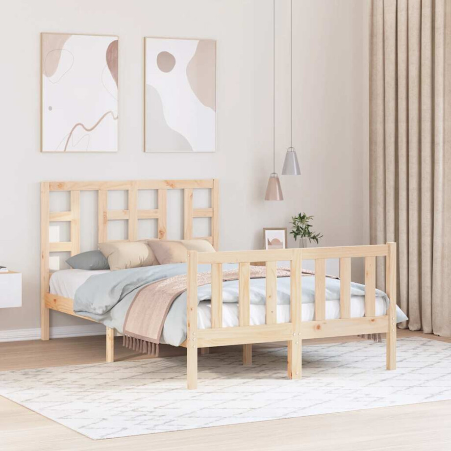 vidaXL Bedframe zonder matras massief grenenhout 120x200 cm vidaXL Bedframe zonder matras massief grenenhout 120x200 cm afbeelding 1