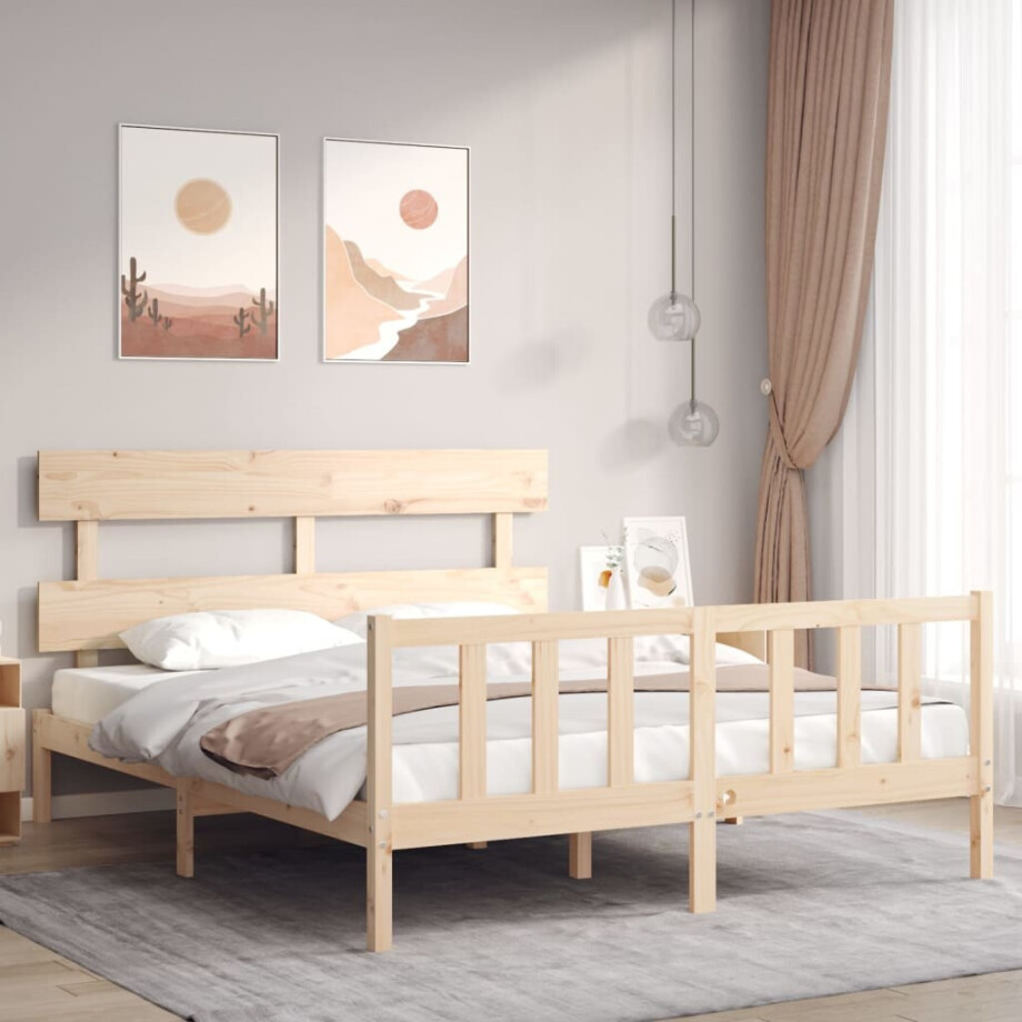 vidaXL Bedframe zonder matras massief grenenhout 160x200 cm vidaXL Bedframe zonder matras massief grenenhout 160x200 cm afbeelding 1