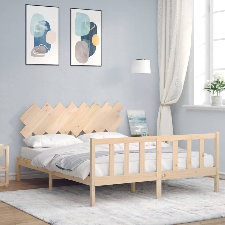 vidaXL Bedframe zonder matras massief grenenhout 160x200 cm vidaXL Bedframe zonder matras massief grenenhout 160x200 cm afbeelding 1