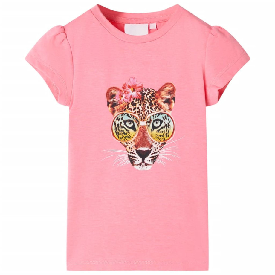 vidaXL Kindershirt 140 neonroze afbeelding 1