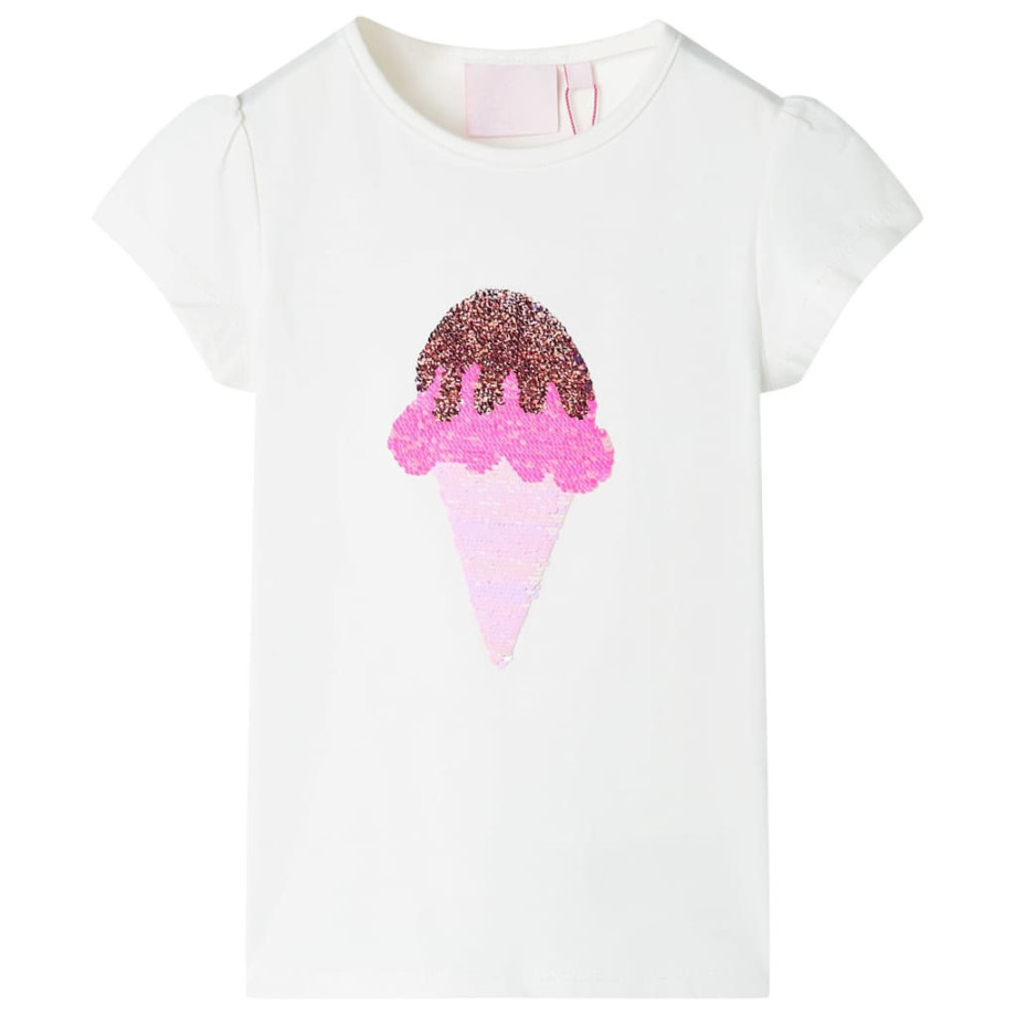 vidaXL Kindershirt 116 ecru afbeelding 1