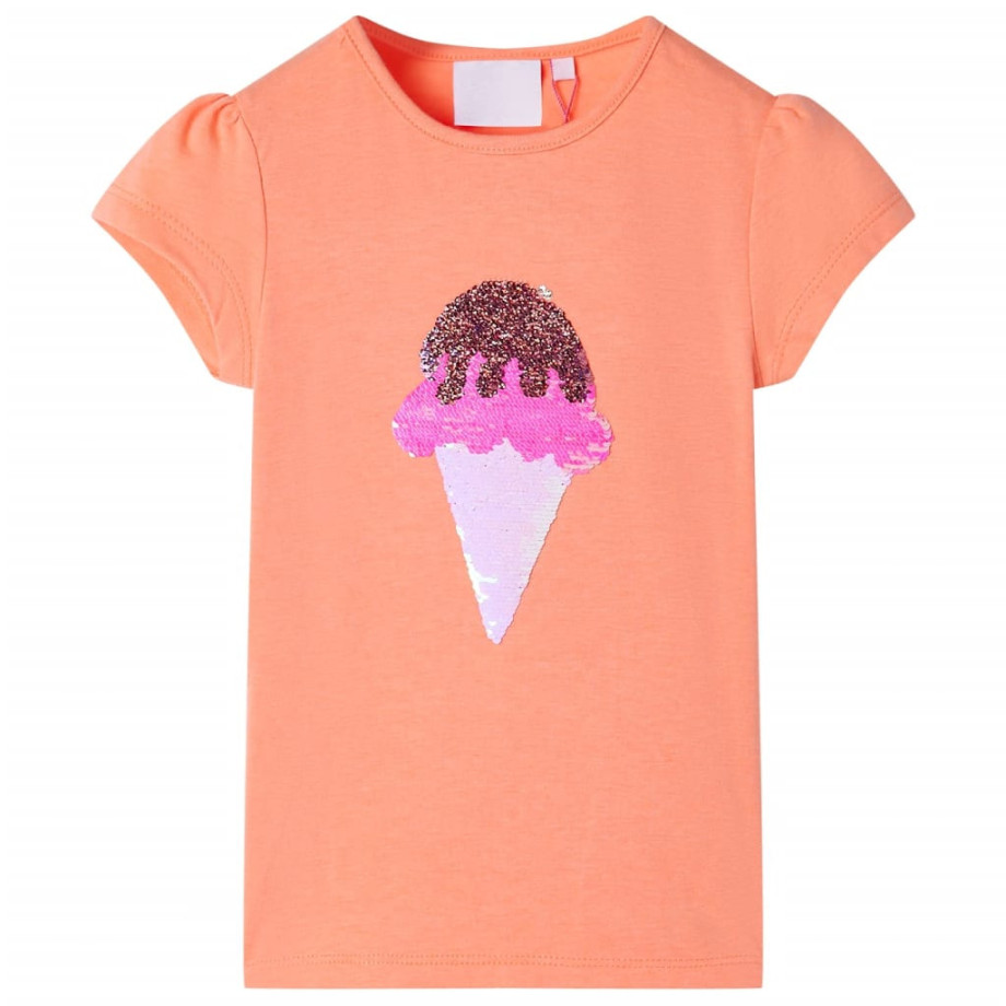 vidaXL Kindershirt 128 neonoranje afbeelding 1