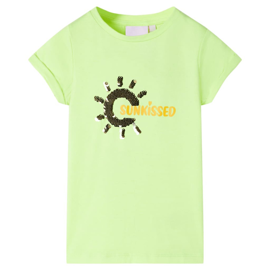 vidaXL Kindershirt 92 neongeel afbeelding 1