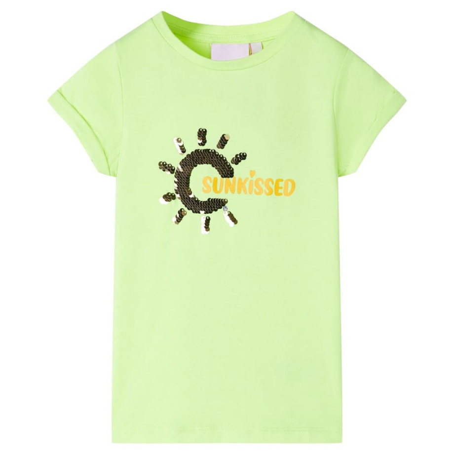 vidaXL Kindershirt 140 neongeel afbeelding 1