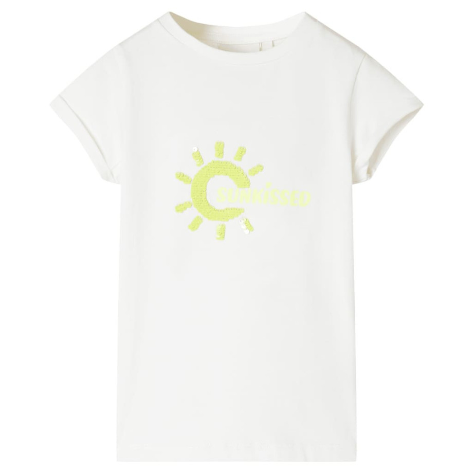 vidaXL Kindershirt 104 ecru afbeelding 1