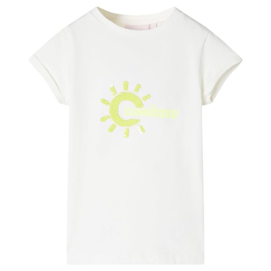 vidaXL Kindershirt 116 ecru afbeelding 1