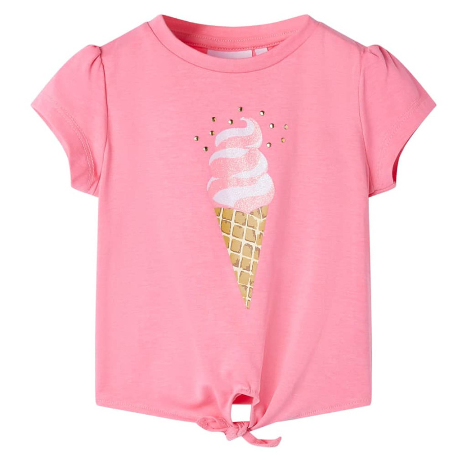 vidaXL Kindershirt 140 fluorescerend felroze afbeelding 1