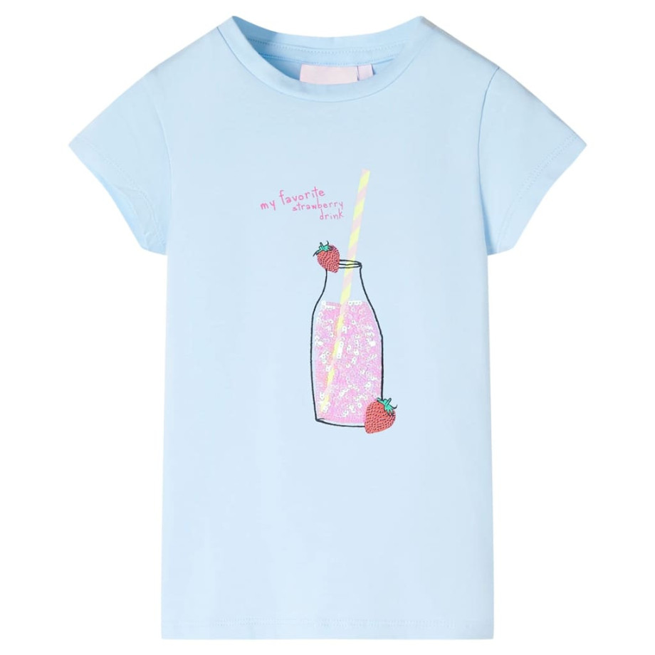vidaXL Kindershirt 128 zachtblauw afbeelding 1