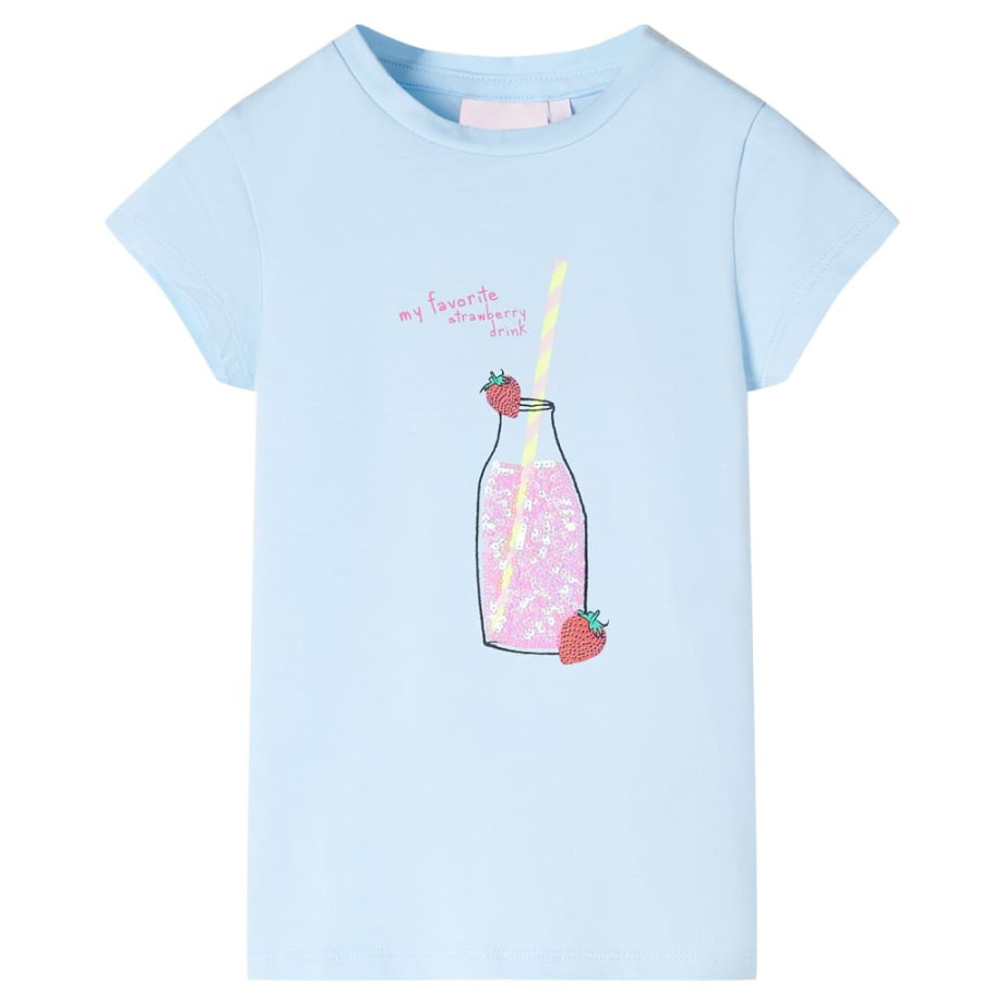 vidaXL Kindershirt 140 zachtblauw afbeelding 1
