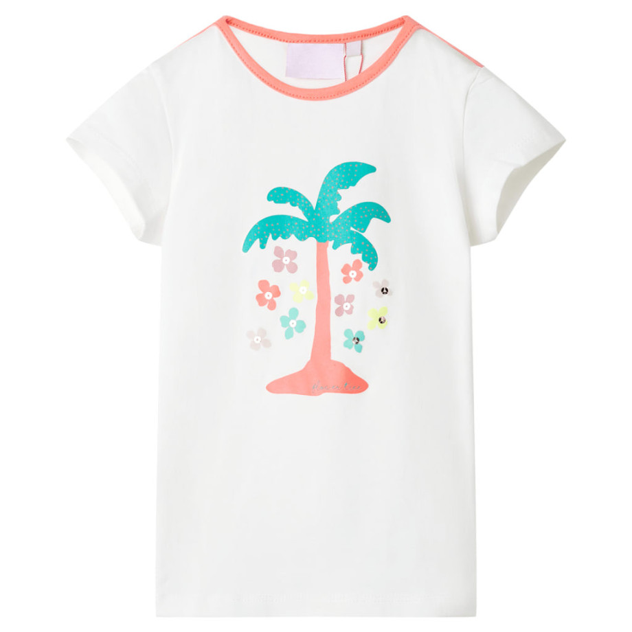 vidaXL Kindershirt 104 ecru afbeelding 1