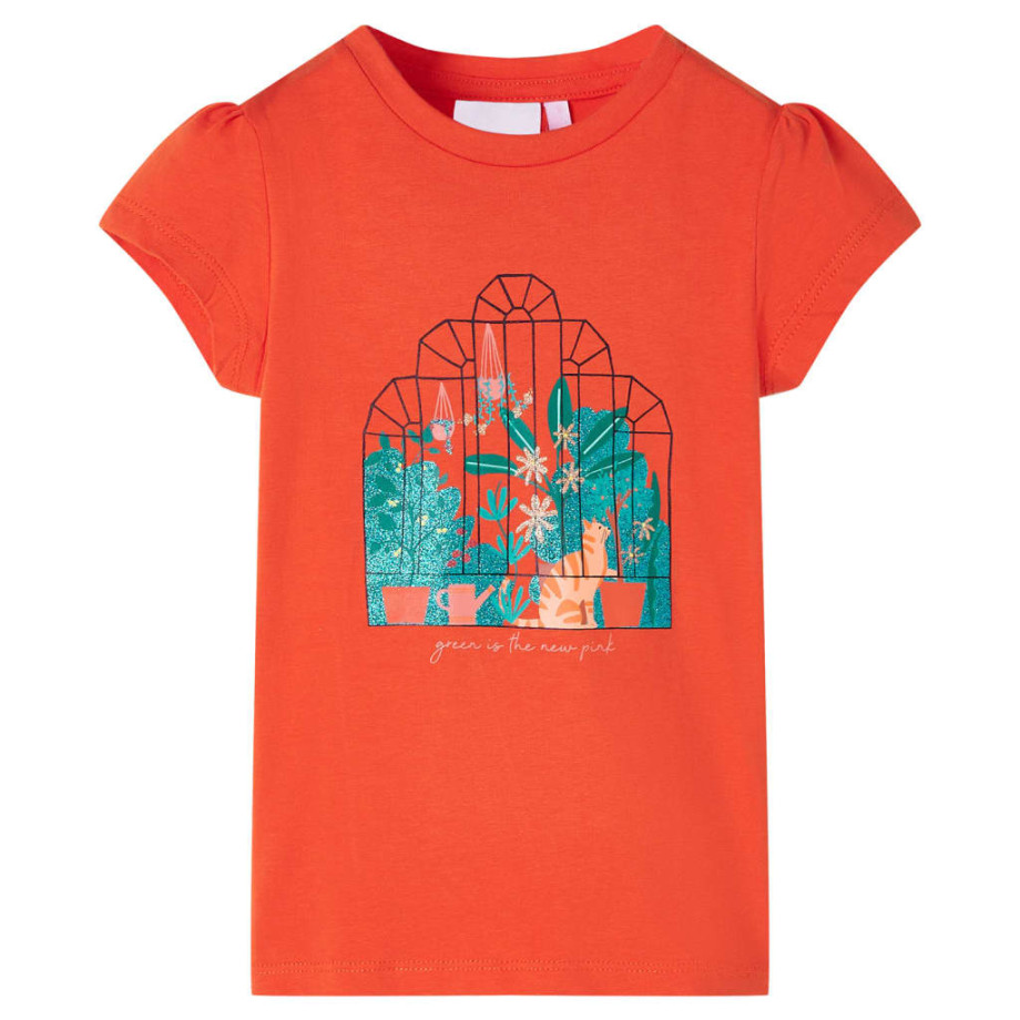 vidaXL Kindershirt 92 donkeroranje afbeelding 1