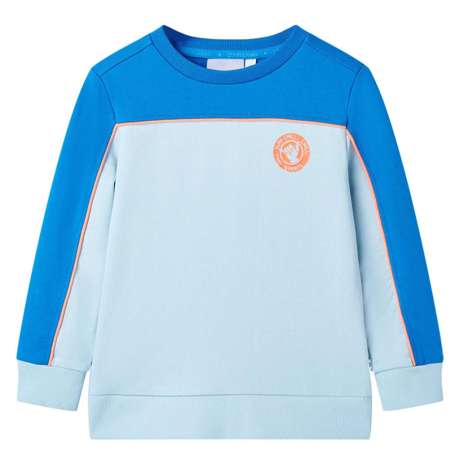 vidaXL Kindertrui 128 felblauw en lichtblauw afbeelding 1