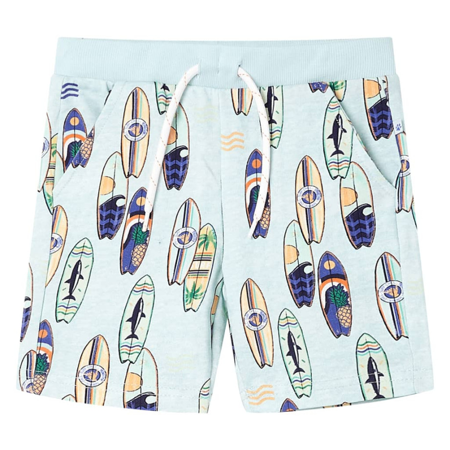 vidaXL Kindershorts met trekkoord 92 gemêleerd zachtblauw afbeelding 1