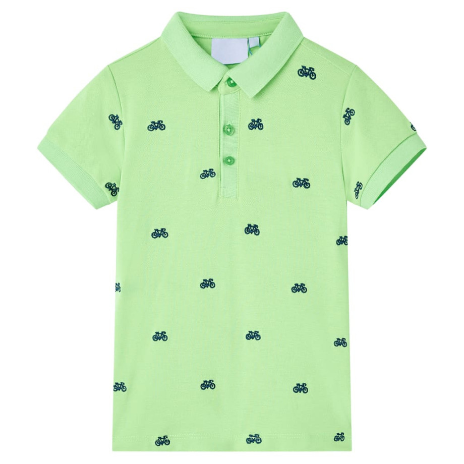 vidaXL Kinderpoloshirt 92 neongroen afbeelding 1