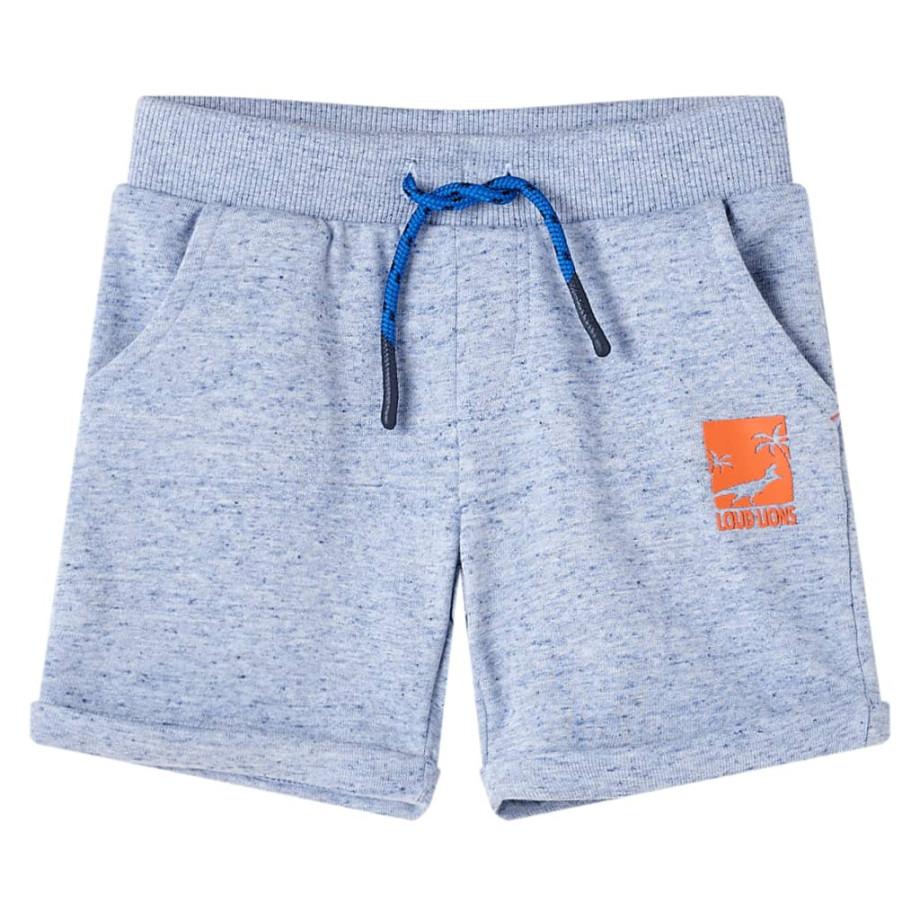 vidaXL Kindershorts met trekkoord 92 gemêleerd blauw afbeelding 1