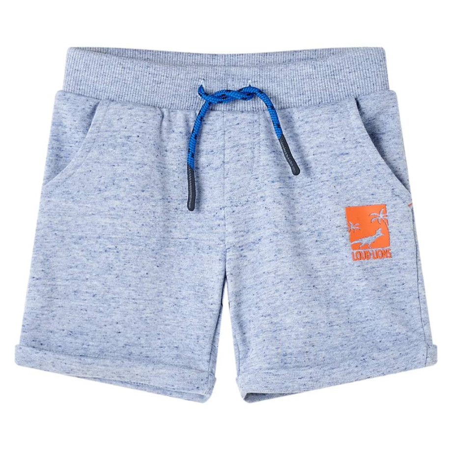 vidaXL Kindershorts met trekkoord 128 gemêleerd blauw afbeelding 1