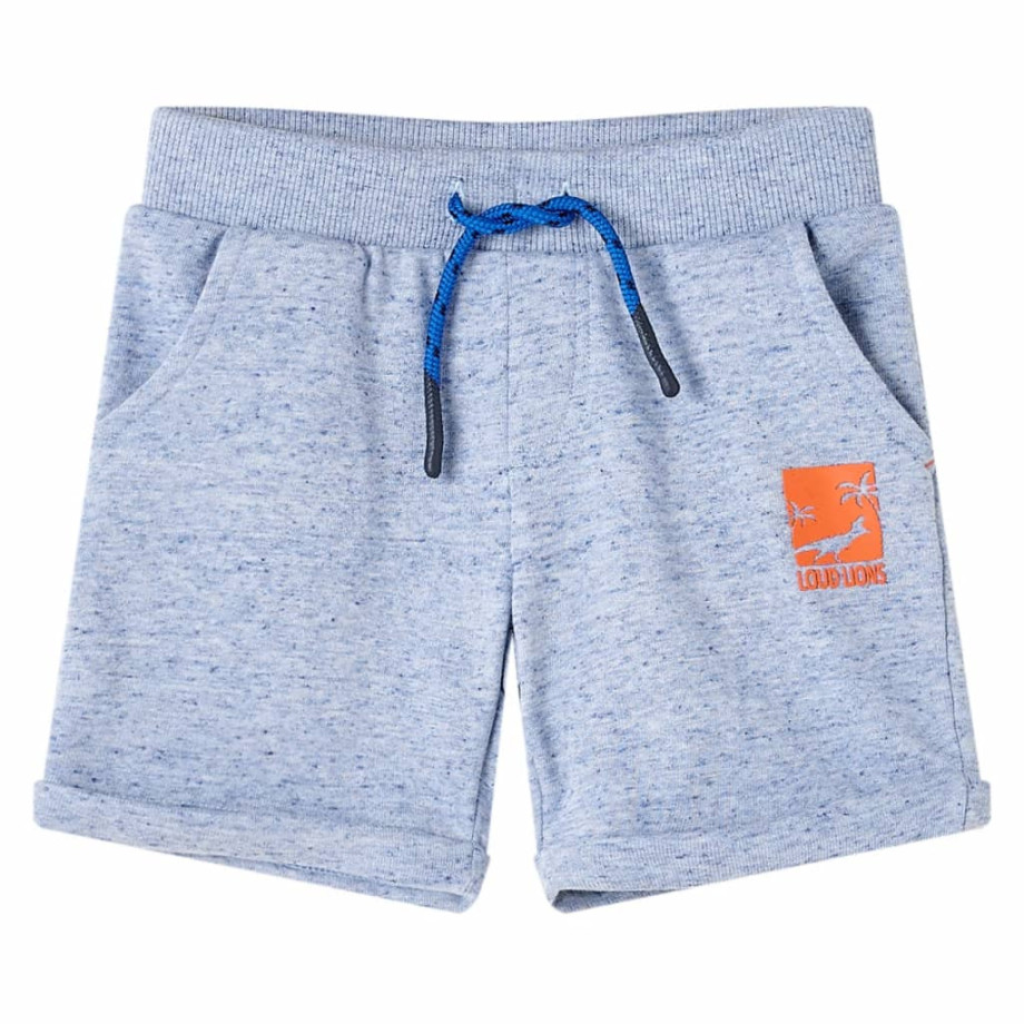 vidaXL Kindershorts met trekkoord 140 gemêleerd blauw afbeelding 1