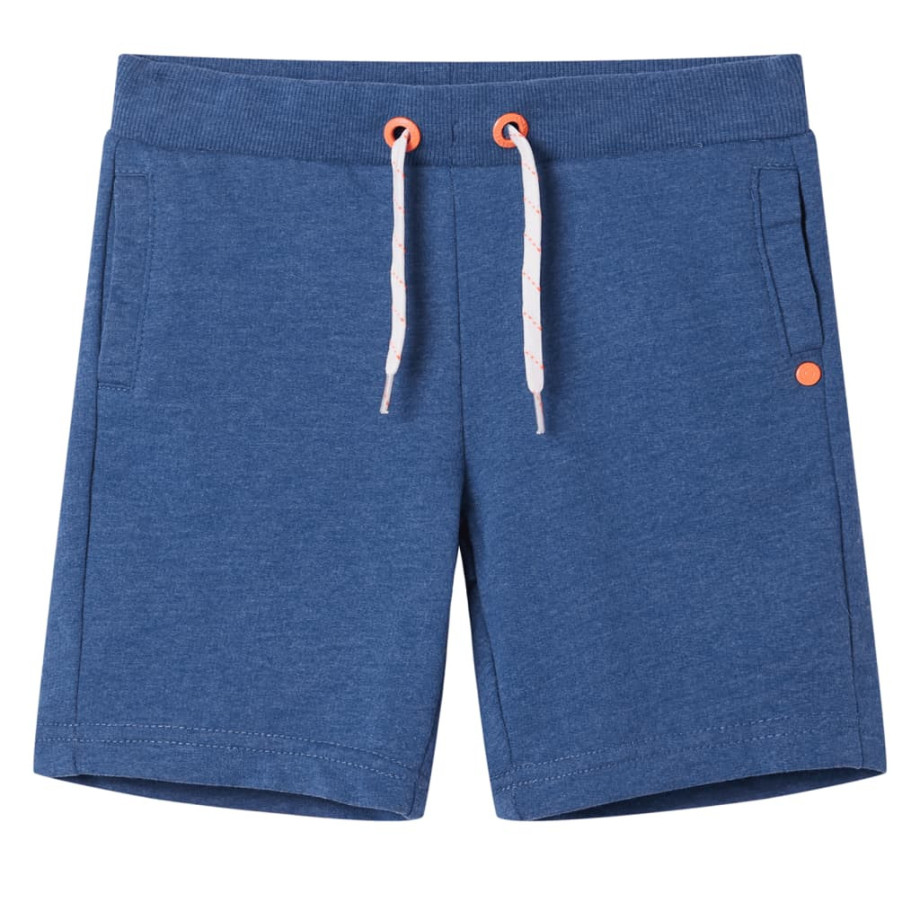 vidaXL Kindershorts met trekkoord 128 gemêleerd donkerblauw afbeelding 1