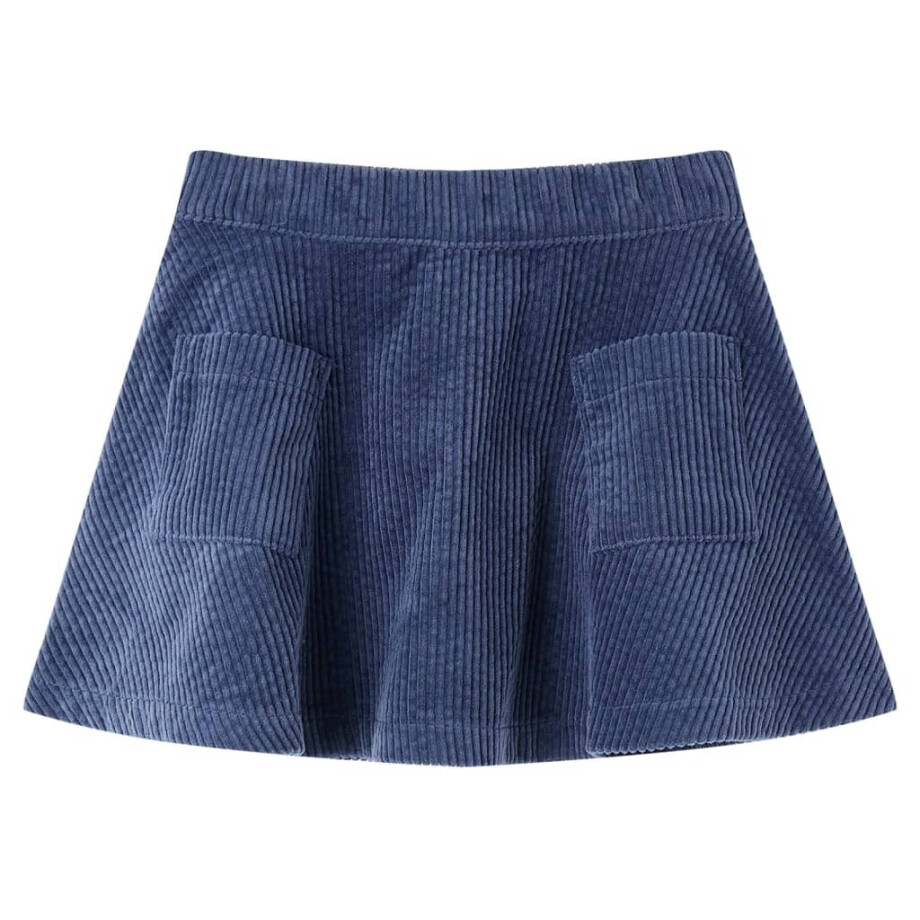 vidaXL Kinderrok met zakken ribfluweel 128 marineblauw afbeelding 1