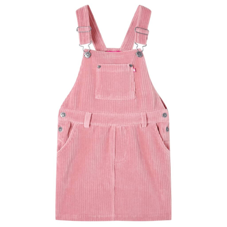 vidaXL Kindertuinjurk 116 ribfluweel lichtroze afbeelding 1