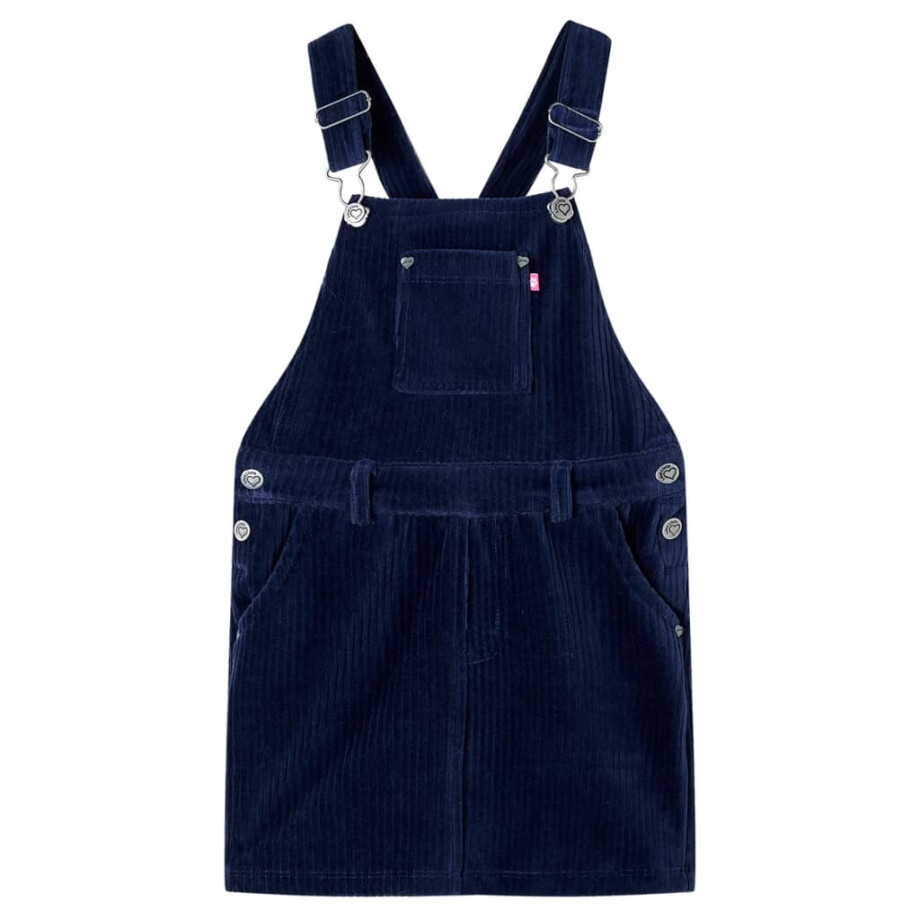 vidaXL Kindertuinjurk 92 ribfluweel marineblauw vidaXL Kindertuinjurk 92 ribfluweel marineblauw afbeelding 1