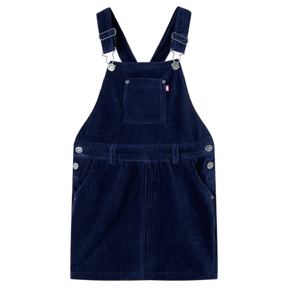 vidaXL Kindertuinjurk 116 ribfluweel marineblauw vidaXL Kindertuinjurk 116 ribfluweel marineblauw afbeelding 1