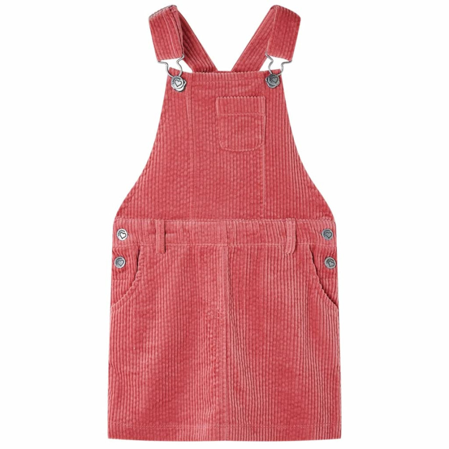 vidaXL Kindertuinjurk 92 ribfluweel roze afbeelding 1