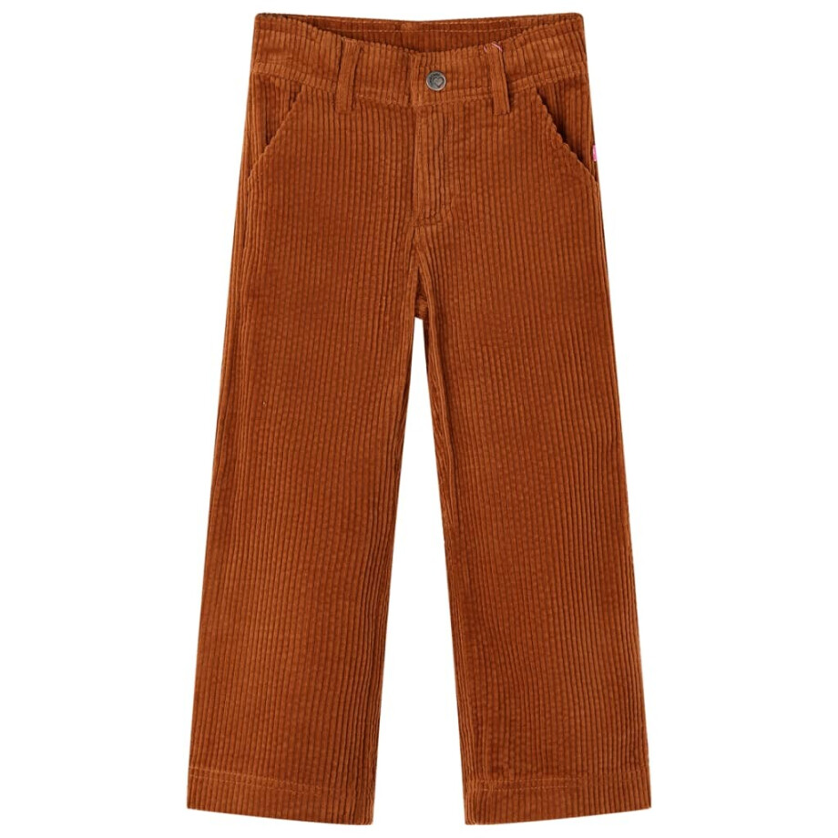 vidaXL Kinderbroek 92 ribfluweel cognackleurig afbeelding 1