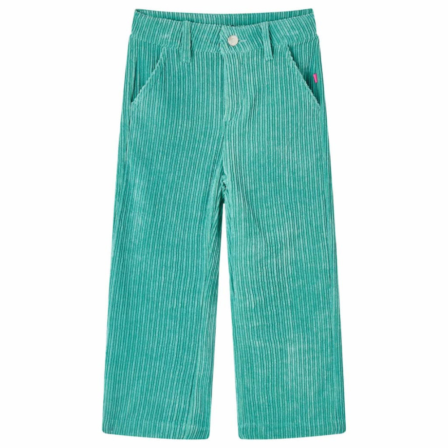 vidaXL Kinderbroek 92 ribfluweel mintgroen afbeelding 1