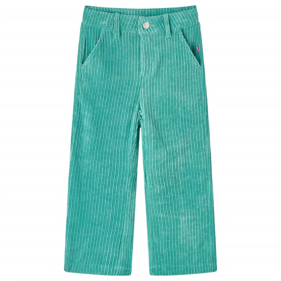 vidaXL Kinderbroek 116 ribfluweel mintgroen afbeelding 1