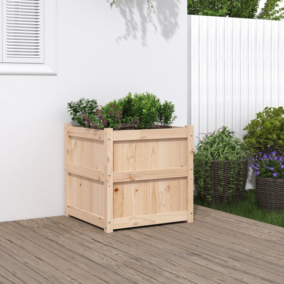 vidaXL Plantenbak 60x60x60 cm massief grenenhout afbeelding 1