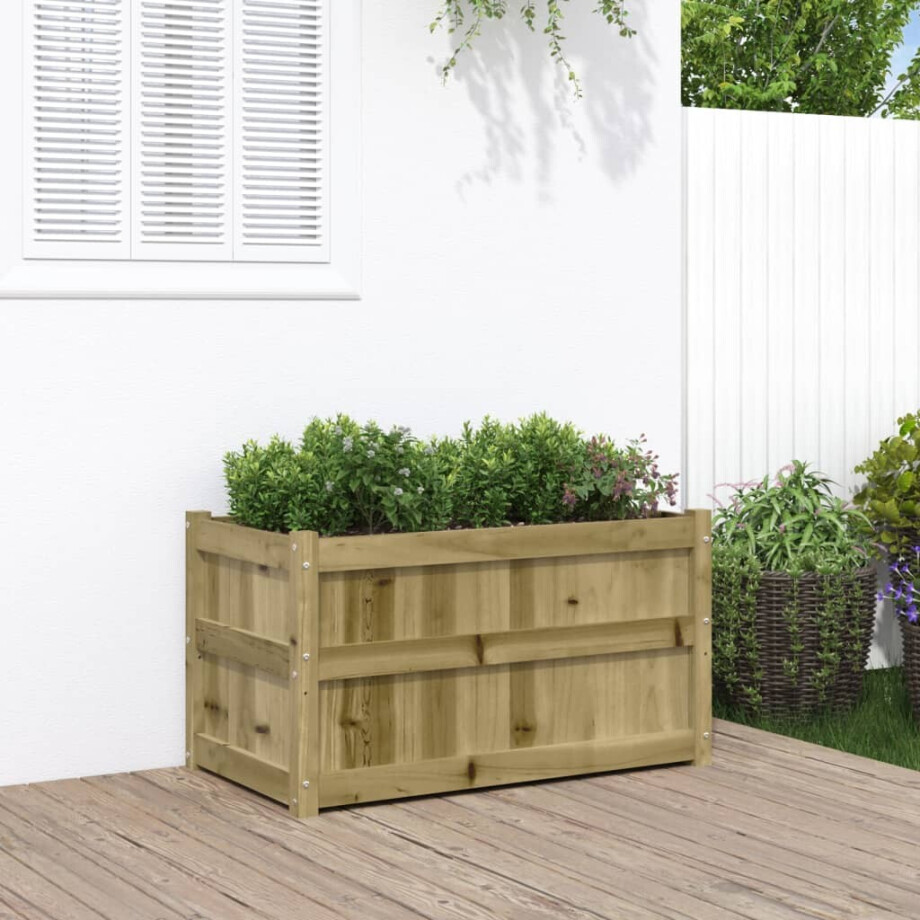 vidaXL Plantenbak 90x50x50 cm geïmpregneerd grenenhout afbeelding 1