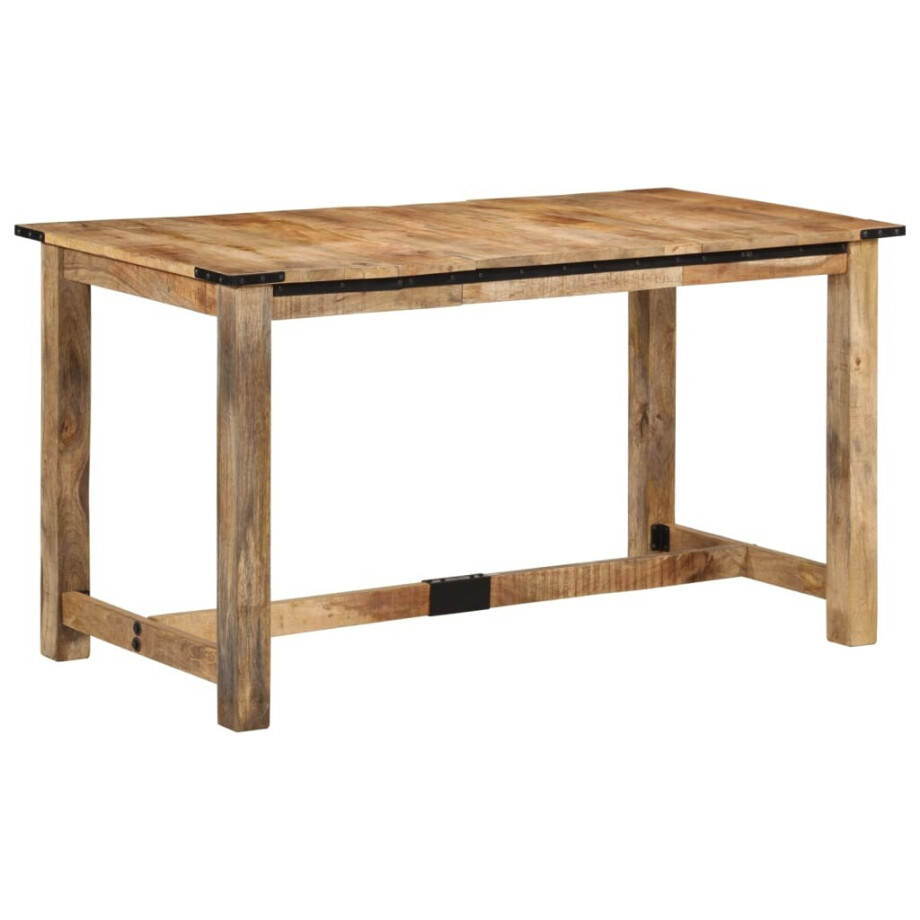 vidaXL Eettafel 140x70x75 cm massief mangohout afbeelding 1