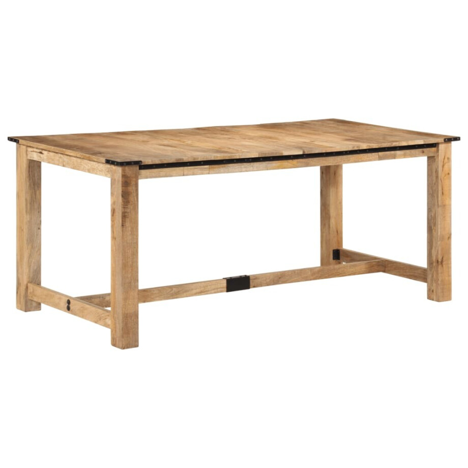 vidaXL Eettafel 180x90x75 cm massief mangohout afbeelding 1
