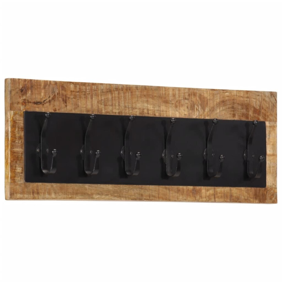 vidaXL Wandkapstok met 6 haken massief mangohout vidaXL Wandkapstok met 6 haken massief mangohout afbeelding