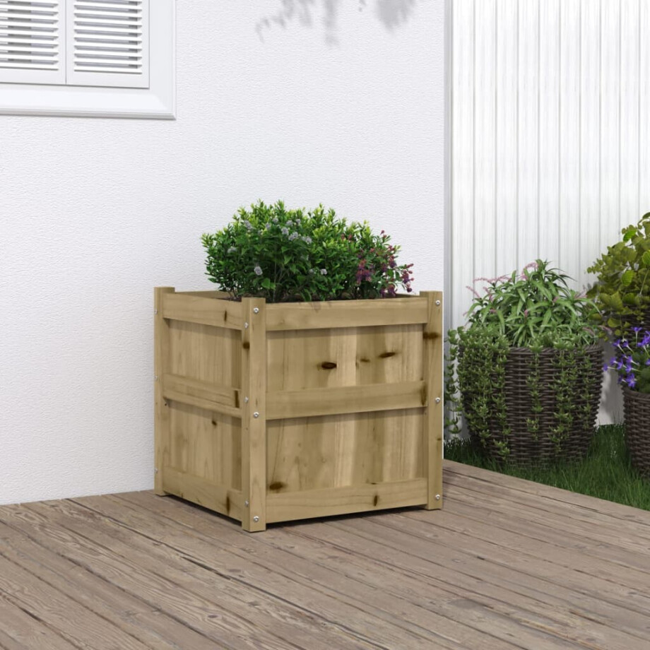 vidaXL Plantenbak 50x50x50 cm geïmpregneerd grenenhout afbeelding 1