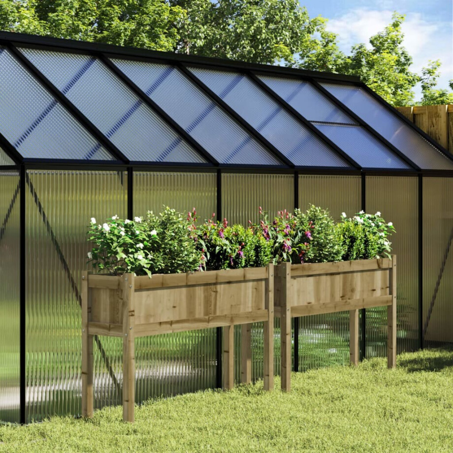 vidaXL Plantenbakken met poten 2 st cm geïmpregneerd hout vidaXL Plantenbakken met poten 2 st cm geïmpregneerd hout afbeelding 1