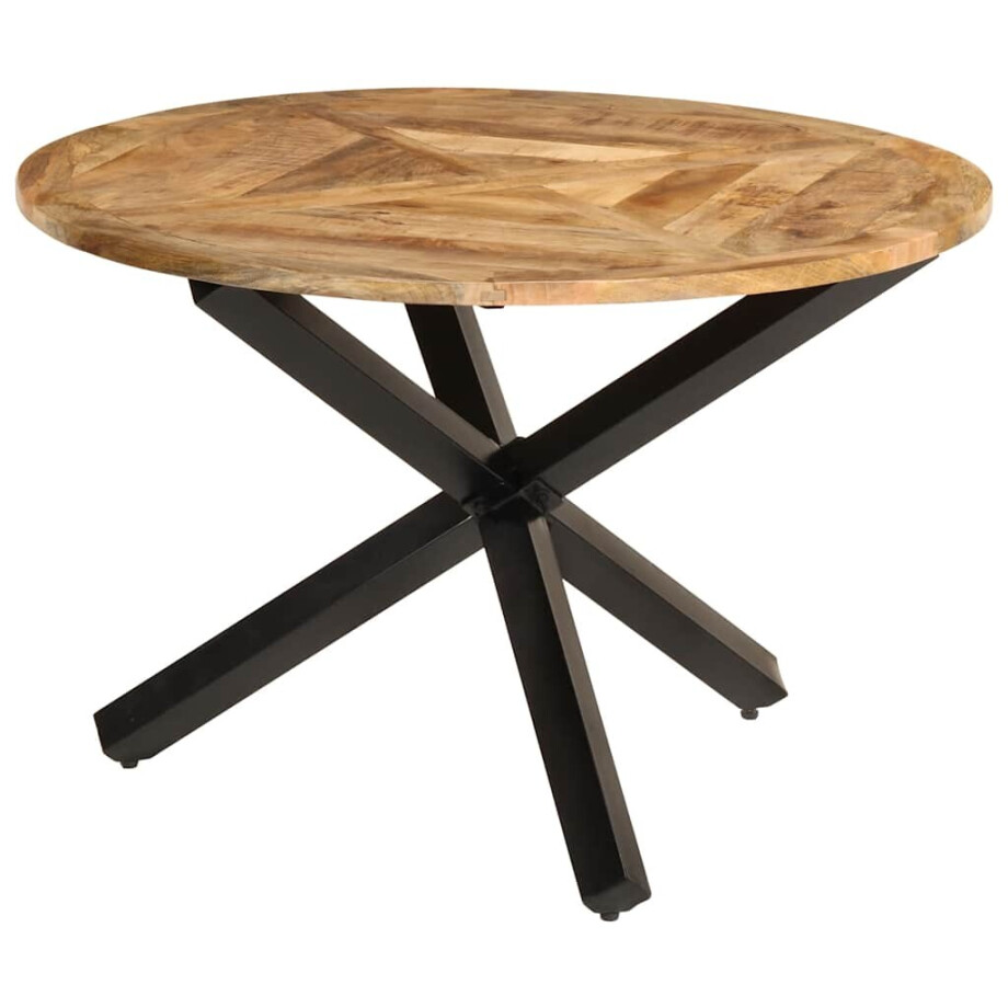 vidaXL Eettafel Ø110x76 cm massief ruw mangohout vidaXL Eettafel Ø110x76 cm massief ruw mangohout afbeelding 1