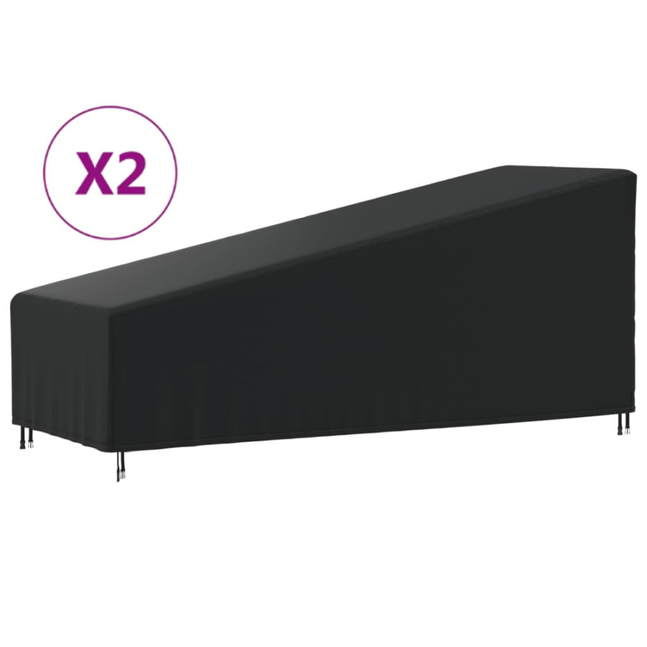 vidaXL Ligbedhoezen 2 st 420D 195x76x40/80 cm oxford stof afbeelding 1