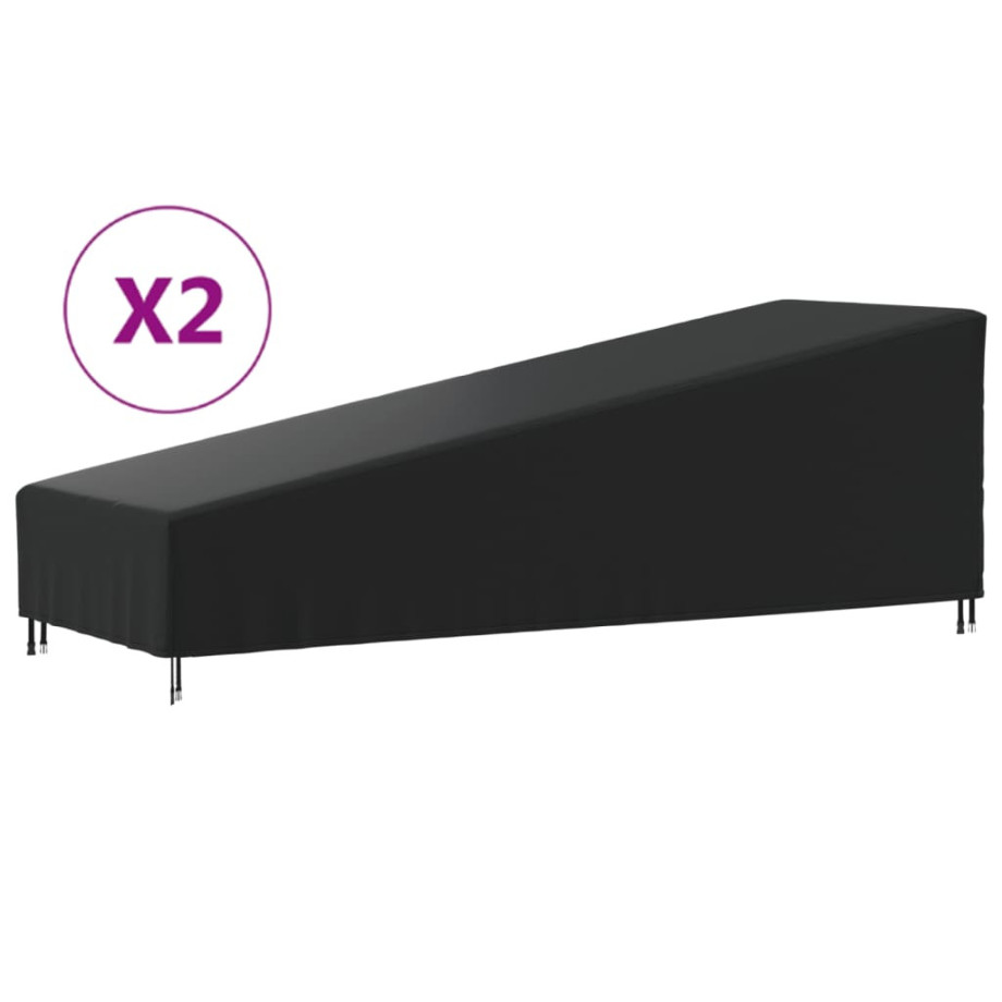 vidaXL Ligbedhoezen 2 st 420D 203x81x25/63 cm oxford stof afbeelding 1